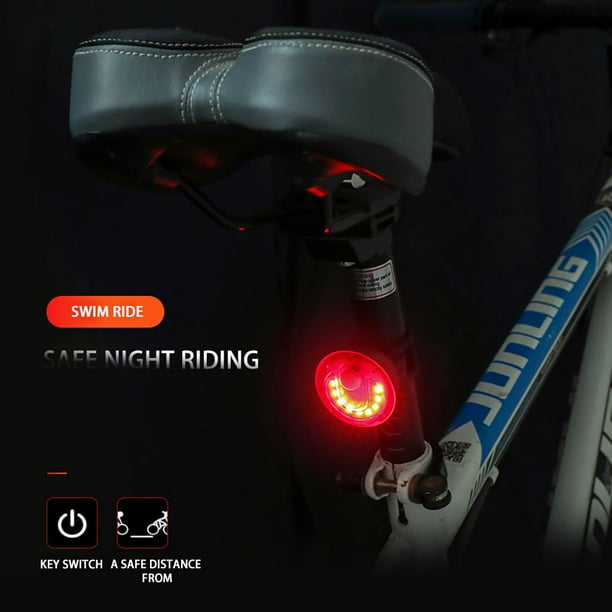 USB Rechargeable Bike Rear Tail Light LED Bicycle Warning Safety Smart Lamp gift